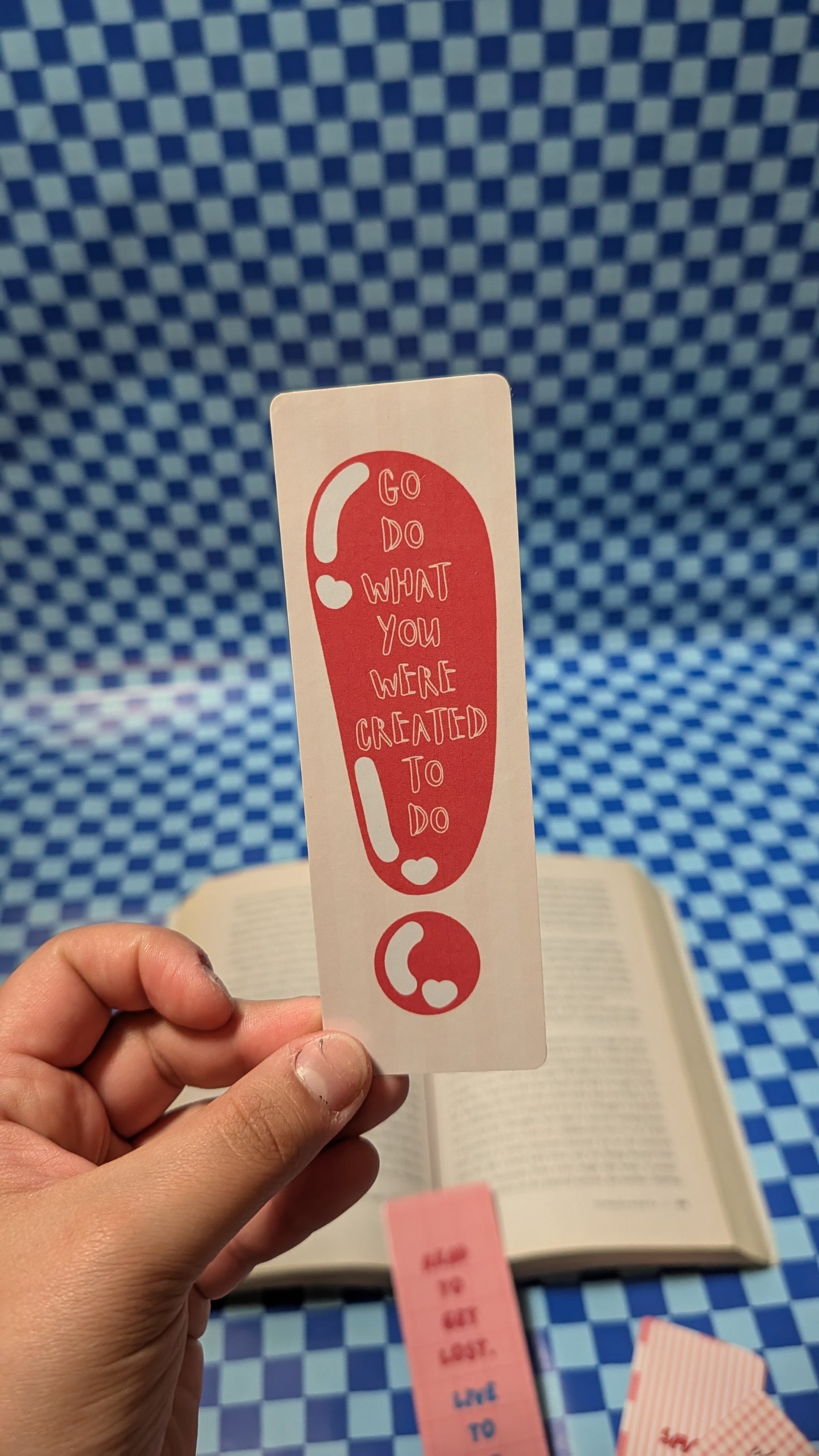 Pinterest Style Cute Pink Aesthetic Bookmarks - Retro Checkered & Motivational Quote Bookmarks for Book Lovers
