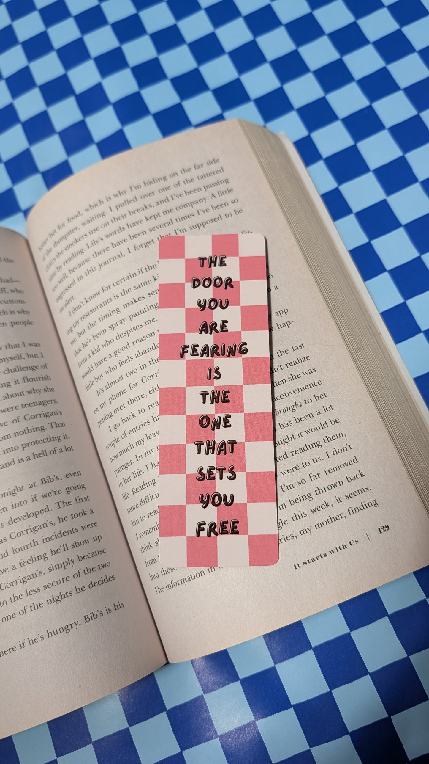 Pinterest Style Cute Pink Aesthetic Bookmarks - Retro Checkered & Motivational Quote Bookmarks for Book Lovers