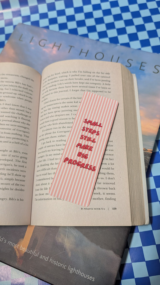 Pinterest Style Cute Pink Aesthetic Bookmarks - Retro Checkered & Motivational Quote Bookmarks for Book Lovers