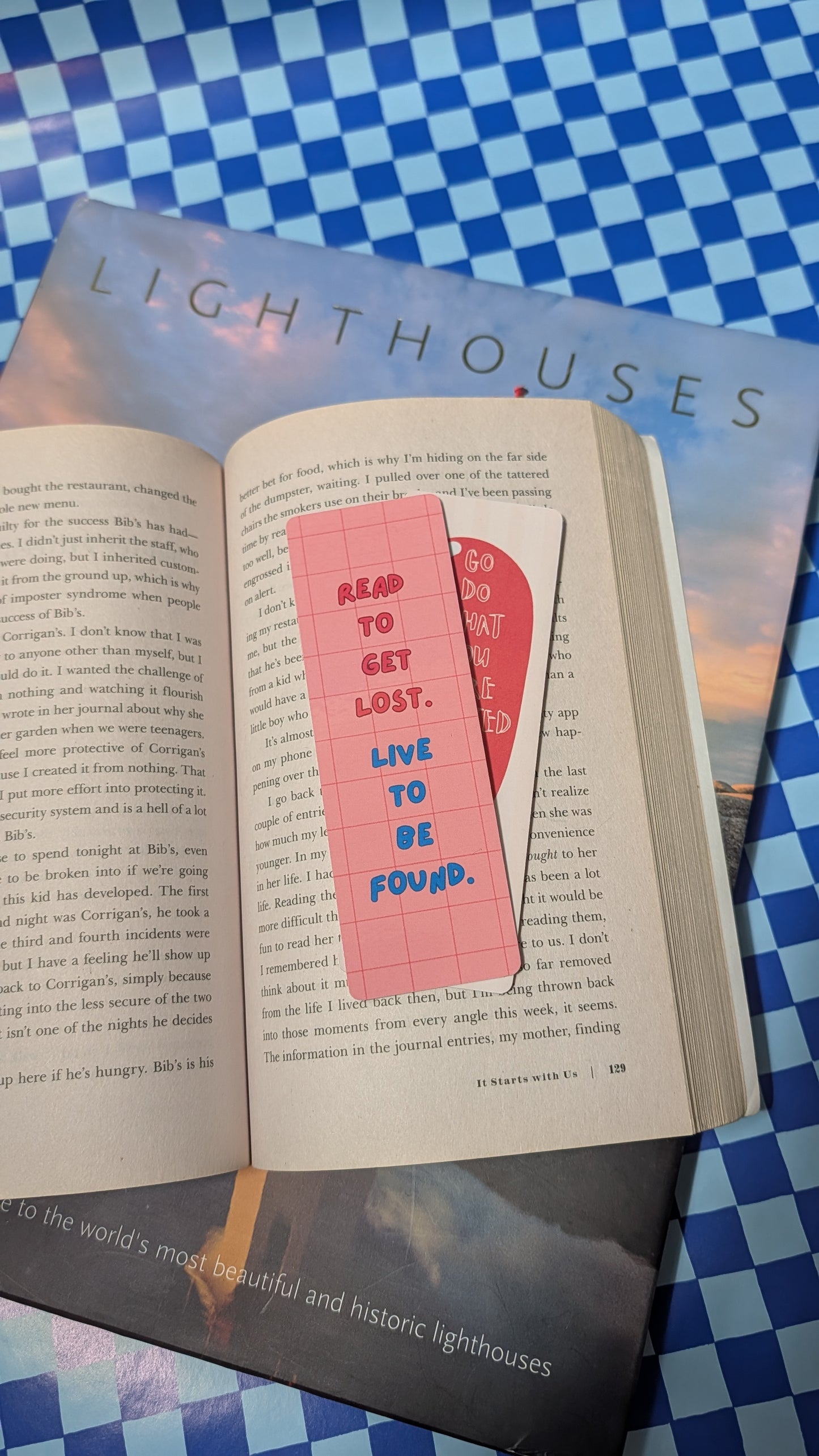 Pinterest Style Cute Pink Aesthetic Bookmarks - Retro Checkered & Motivational Quote Bookmarks for Book Lovers